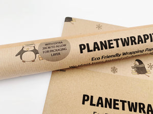 Christmas Penguins Gift Wrap - Recycled Kraft Wrapping Paper