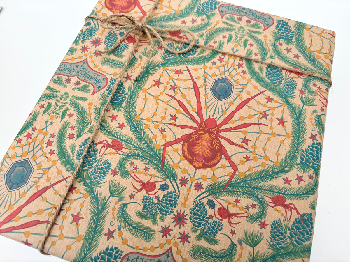 Christmas Spiders | Eco Friendly Recycled Kraft Wrapping Paper ...