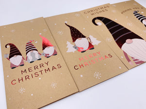 Recyclable Christmas Gonk Kraft Money Wallets (x4)
