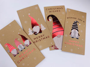 Recyclable Christmas Gonk Kraft Money Wallets (x4)