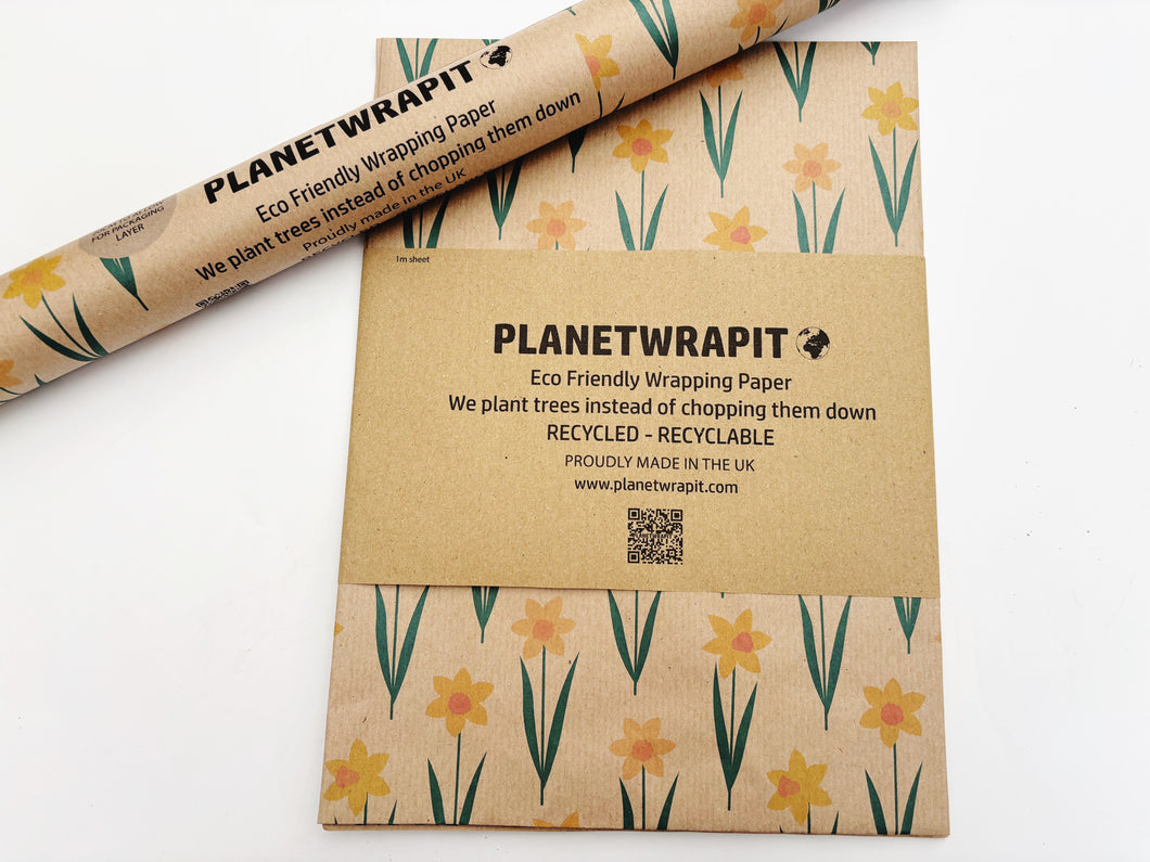 Daffodil - Recycled Kraft Wrapping Paper