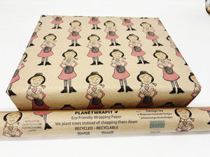 NEW Welsh Lady - Recycled Kraft Wrapping Paper