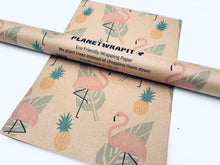 Load image into Gallery viewer, Flamingos - Recycled Kraft Wrapping Paper

