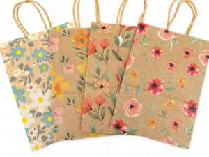 Small Kraft Flower Gift Bags (x4)