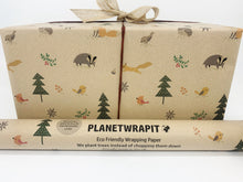 Load image into Gallery viewer, Christmas Woodland Friends Gift Wrap - Recycled Kraft Wrapping Paper
