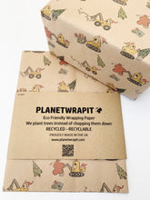 Load image into Gallery viewer, Christmas Diggers Gift Wrap - Recycled Kraft Wrapping Paper
