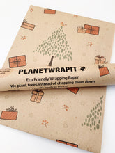 Load image into Gallery viewer, Christmas Trees and Presents Gift Wrap - Recycled Kraft Wrapping Paper
