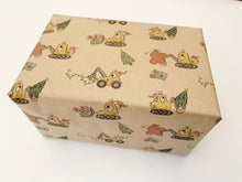 Load image into Gallery viewer, Christmas Diggers Gift Wrap - Recycled Kraft Wrapping Paper
