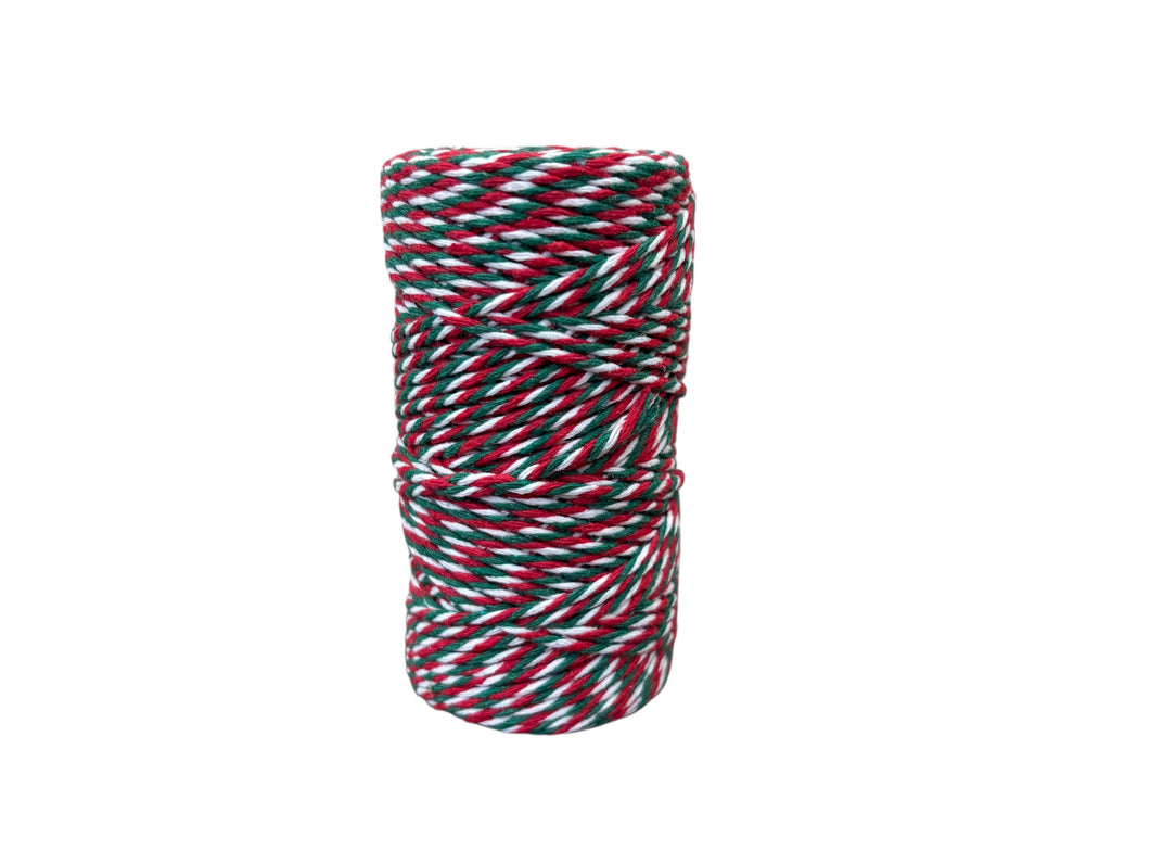 Festive Red, White and Green Twine (100m)