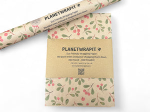 Christmas Mistletoe Wrap - Recycled Kraft Wrapping Paper