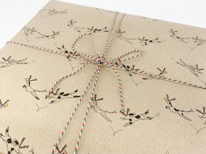 Reindeer Dogs Gift Wrap - Recycled Kraft Wrapping Paper