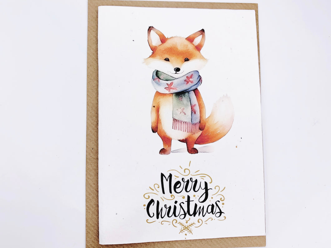 Christmas Fox - Plantable Christmas Seed Card