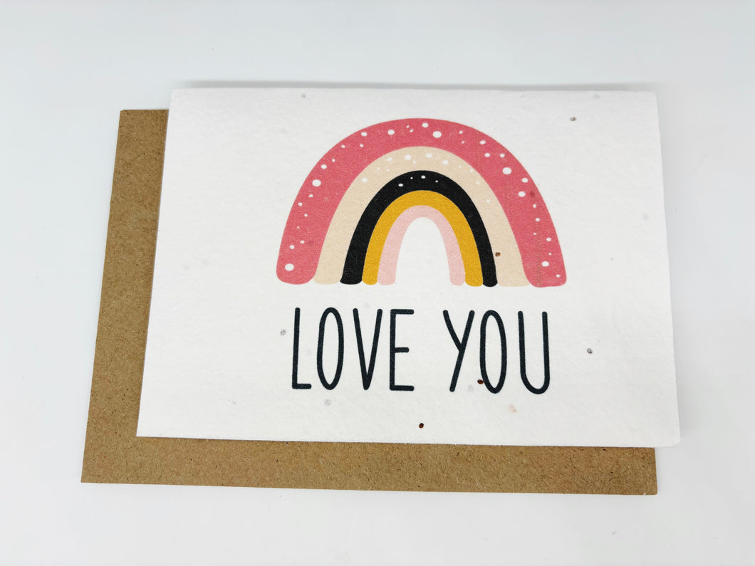 Valentines - Rainbow Love You Seed Paper Plantable Card