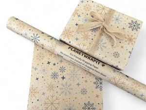Christmas Snowflake Gift Wrap - Recycled Kraft Wrapping Paper