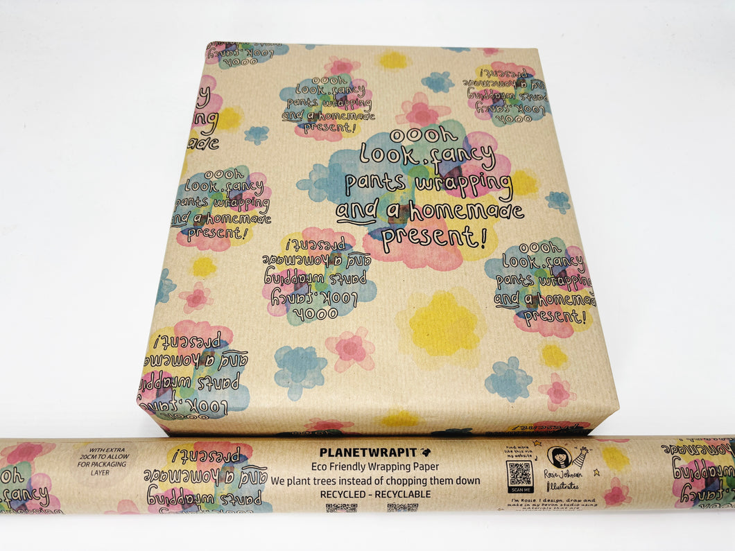 Fancy Pants Homemade Gift - Recycled Kraft Wrapping Paper