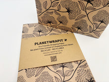 Load image into Gallery viewer, Black Floral - Recycled Kraft Wrapping Paper
