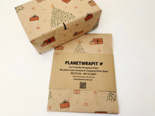 Load image into Gallery viewer, Christmas Trees and Presents Gift Wrap - Recycled Kraft Wrapping Paper
