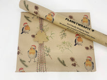 Load image into Gallery viewer, Christmas Robins Gift Wrap - Recycled Kraft Wrapping Paper

