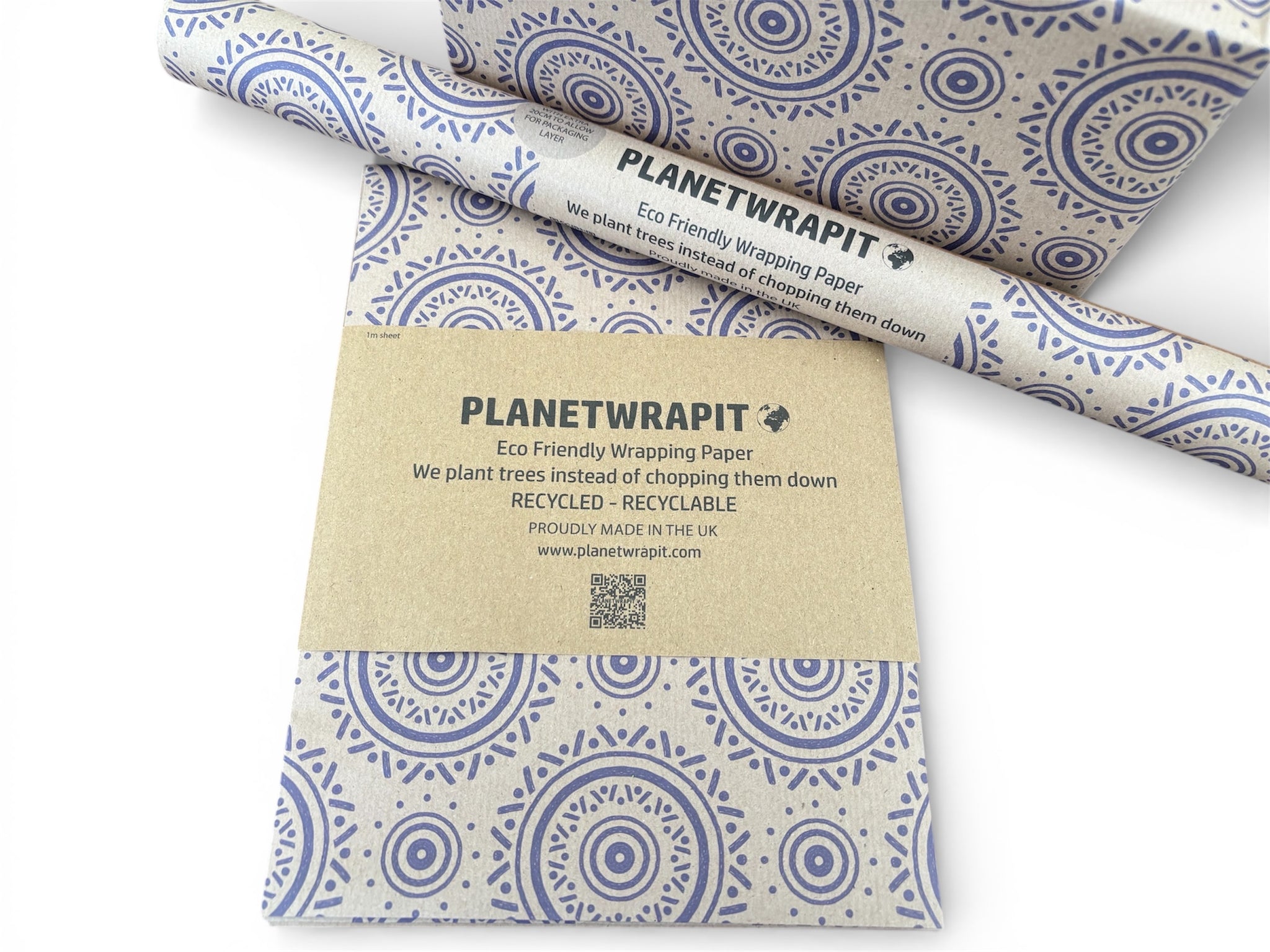 Recycled & Recyclable Birthday Wrapping Paper 5 Sheets Eco Friendly Made In The UK. Packaged In Compostable Materials - View #8