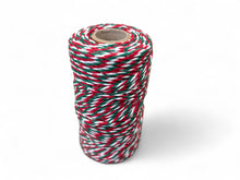 Load image into Gallery viewer, Festive Red, White and Green Twine (100m)

