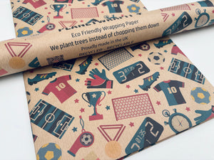 Football Fan - Recycled Kraft Wrapping Paper