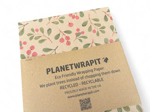 Christmas Mistletoe Wrap - Recycled Kraft Wrapping Paper