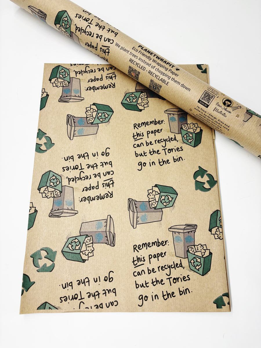 Tories Recycled Wrapping Paper | Rosie Johnson Illustrates – planetwrapit