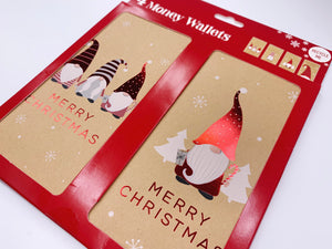 Recyclable Christmas Gonk Kraft Money Wallets (x4)