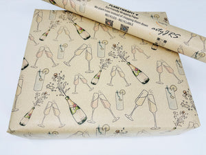 Celebration Drinks - Recycled Kraft Wrapping Paper