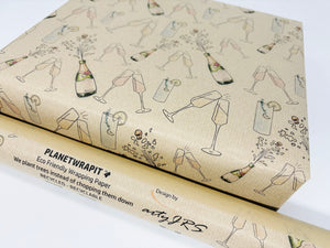 Celebration Drinks - Recycled Kraft Wrapping Paper