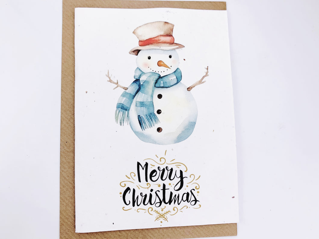 Christmas Snowman - Plantable Christmas Seed Card