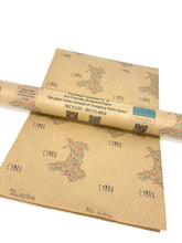 Load image into Gallery viewer, NEW Floral Map of Wales - Recycled Kraft Wrapping Paper
