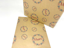 Load image into Gallery viewer, Mothers Day Floral Wreath - Recycled Kraft Wrapping Paper
