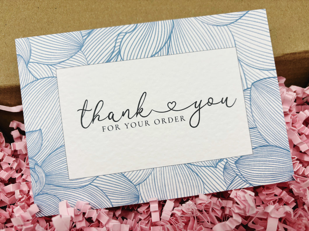 Thank you Card - Floral Blue