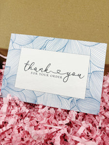 Thank you Card - Floral Blue