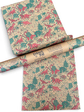 Load image into Gallery viewer, Christmas Dinosaur Recycled Wrapping Paper
