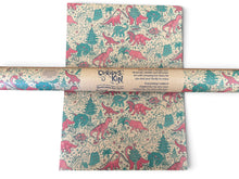 Load image into Gallery viewer, Christmas Dinosaur Recycled Wrapping Paper
