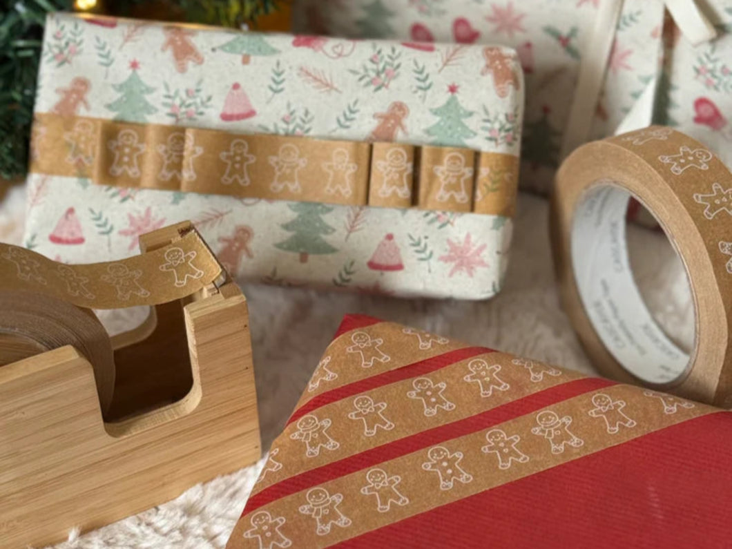 Gingerbread Man Tape (24mm x 50m) - Biodegradable Parcel Tape