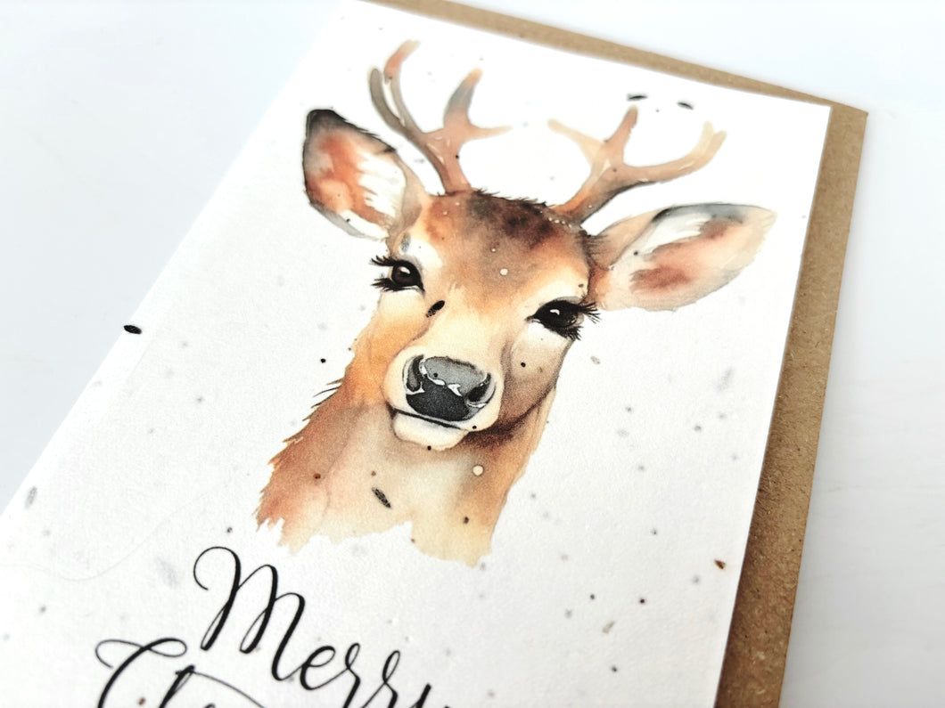 Christmas Reindeer - Plantable Christmas Seed Card