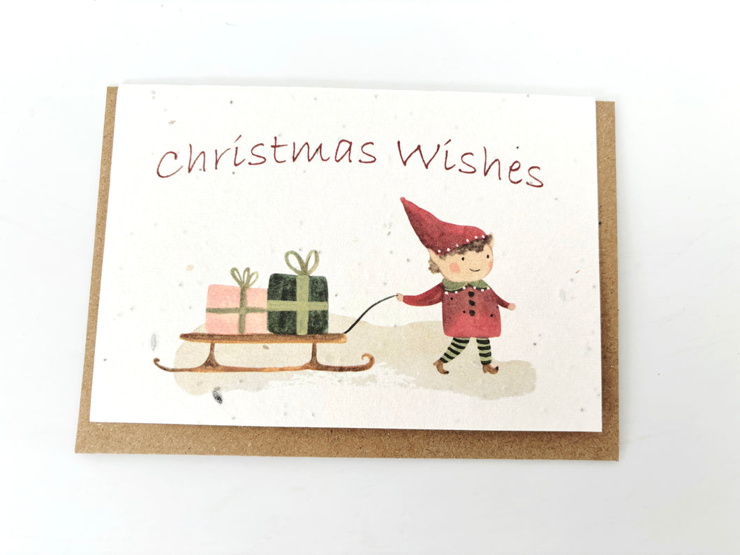 Elf Sleigh - Plantable Christmas Seed Card