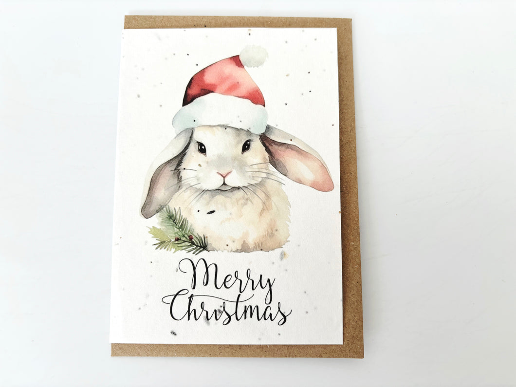 Christmas Bunny - Plantable Christmas Seed Card