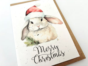 Christmas Bunny - Plantable Christmas Seed Card