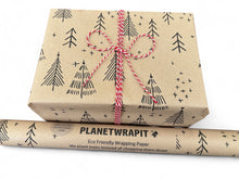 Load image into Gallery viewer, Christmas Trees Gift Wrap - Recycled Kraft Wrapping Paper
