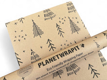 Load image into Gallery viewer, Christmas Trees Gift Wrap - Recycled Kraft Wrapping Paper
