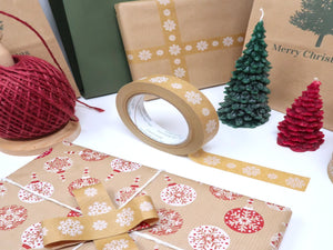 Winter Snowflake Tape (24mm x 50mm) - Biodegradable Paper Tape