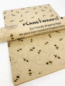 Bees - Recycled Kraft Wrapping Paper