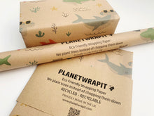 Load image into Gallery viewer, Sharks - Recycled Kraft Wrapping Paper
