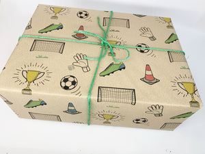 Football - Recycled Kraft Wrapping Paper