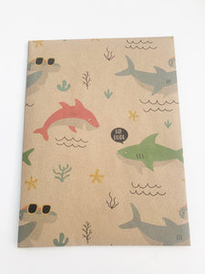 Sharks - Recycled Kraft Wrapping Paper