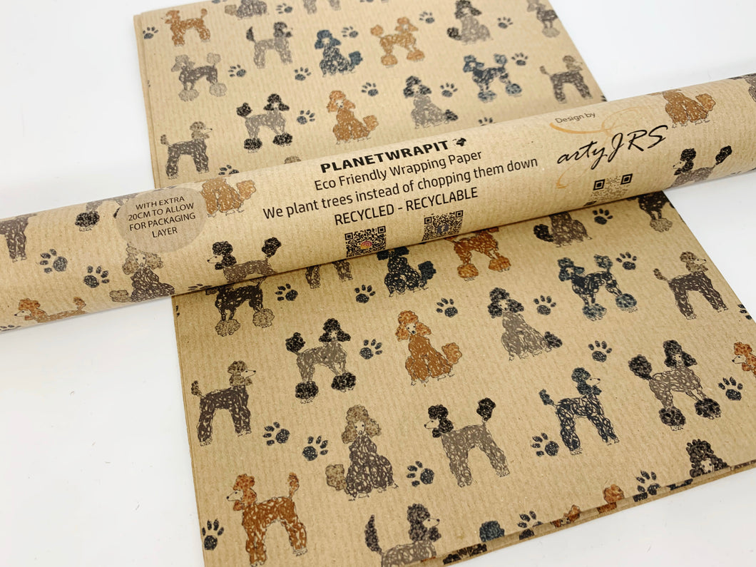 Poodles - Recycled Kraft Wrapping Paper